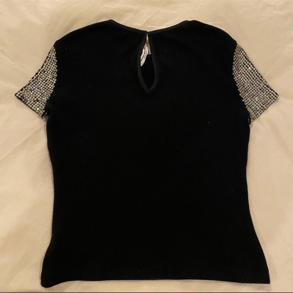 Cashmere Black Crystal-Embellished Top - Picture 4 of 5